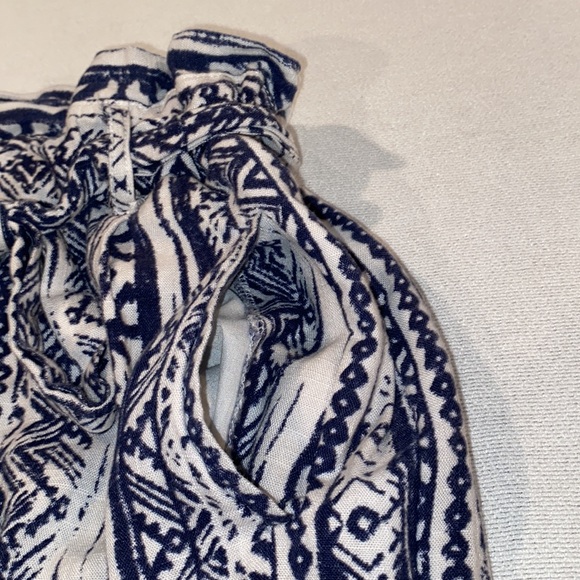 Cali 1850 Women's Navy/ White Linen/ Viscose Beach Boho Pants Size XS - Picture 4 of 9